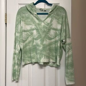 Roxy super soft crop top w hood soft green/beige M $14